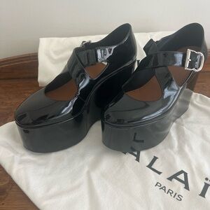 Alaia Criss Cross Maryjane Platform Wedges